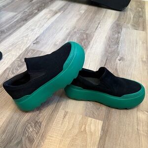 UGG Black and Green Platform Slip-On Sneakers